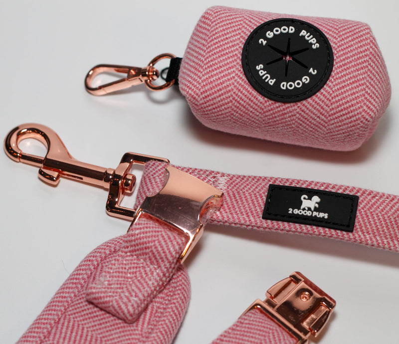 2GoodPups Pink Dog Harness Leash and Poop Bag Holder Set - Puppy Essentials Kit - Dog Harness No Pull - Dog Harness for Large Dogs - Dog Harness Leash Waste Bag Set (Large) - PawsPlanet Australia