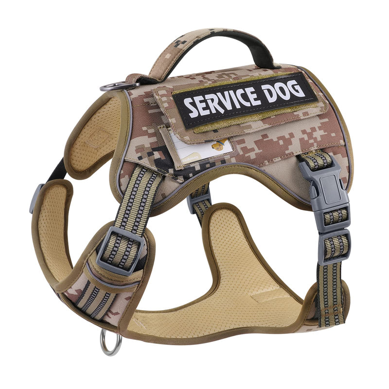 Demigreat Tactical Dog Harness for Large Dogs No Pull,Military Service Dog Harness , Fit Smart Reflective Pet Walking Harness for Training, Adjustable Dog Vest Harness with Handle Green L Large (Pack of 1) ArmyGreen - PawsPlanet Australia
