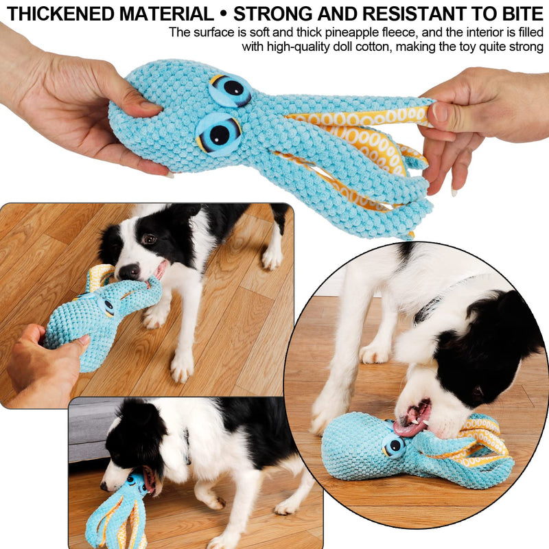 Dog squeaky toy octopus, dog toy, tug of war plush dog toy, cute squeaky dog toy with crinkle paper filled dog chew toy for puppies small, medium, large dogs - PawsPlanet Australia