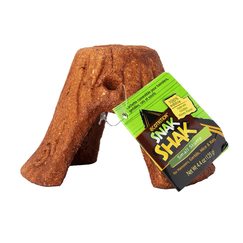 [Australia] - eCOTRITION Snak Shak Edible Hideaway for Hamsters, Gerbils, Mice and Small Animals, 3-in-1 Chew Treat and Hideaway Tree Trunk 