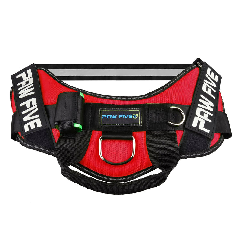 [Australia] - Paw Five CORE-1 Reflective No-Pull Dog Harness with Built-in Waste Bag Dispenser Adjustable Padded Control for Medium and Large Dogs, X-Large (Girth: 39" - 48") Lava Red 