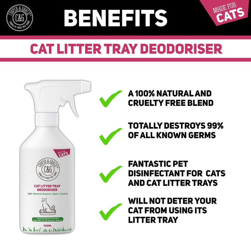 C&G Pets | CAT LITTER TRAY DEODORISER 500ML | 100% CRUELTY FREE FAST ACTING FORMULA | NEUTRALIZES BAD ODOUR | ANTIBACTERIAL AND ANTIFUNGAL | NATURAL ENZYMES | BONDS WITH CAT URINE - PawsPlanet Australia