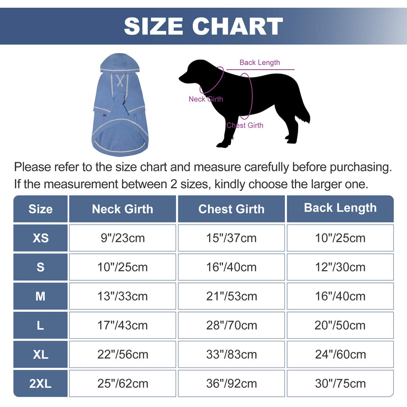 Kickred Basic Dog Hoodie Sweatshirts, Pet Clothes Hoodies Sweater with Hat and Leash Hole, Soft Cotton Outfit Coat for Small Medium Large Dogs X-Small Light Blue - PawsPlanet Australia