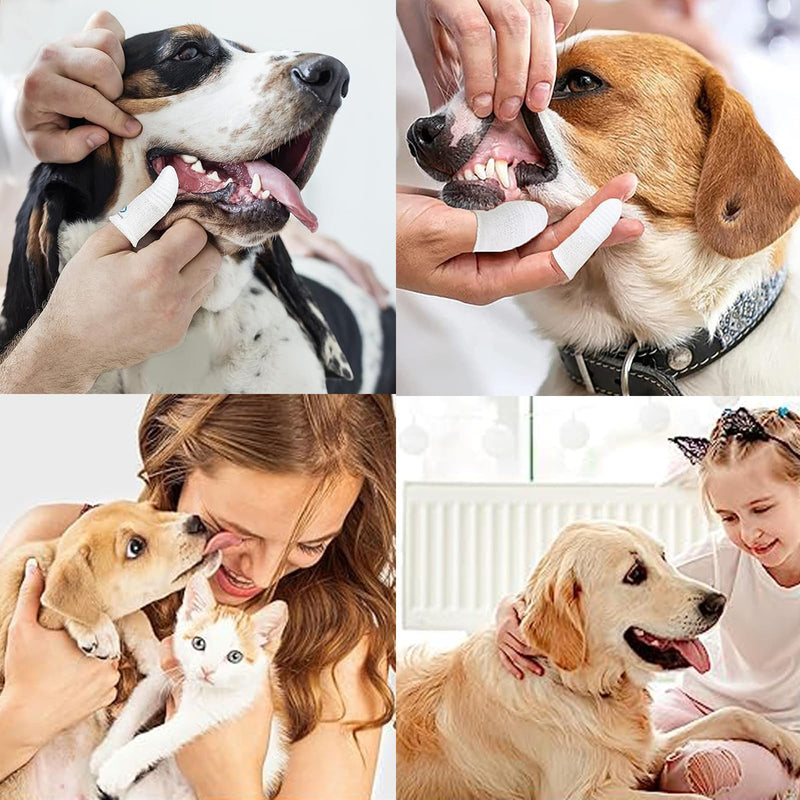 Pack of 6 dog toothbrushes for small dogs, pet finger toothbrush, anti-plaque finger dog, dog toothbrush, knitted fabric, for cleaning the teeth of dogs and cats - PawsPlanet Australia