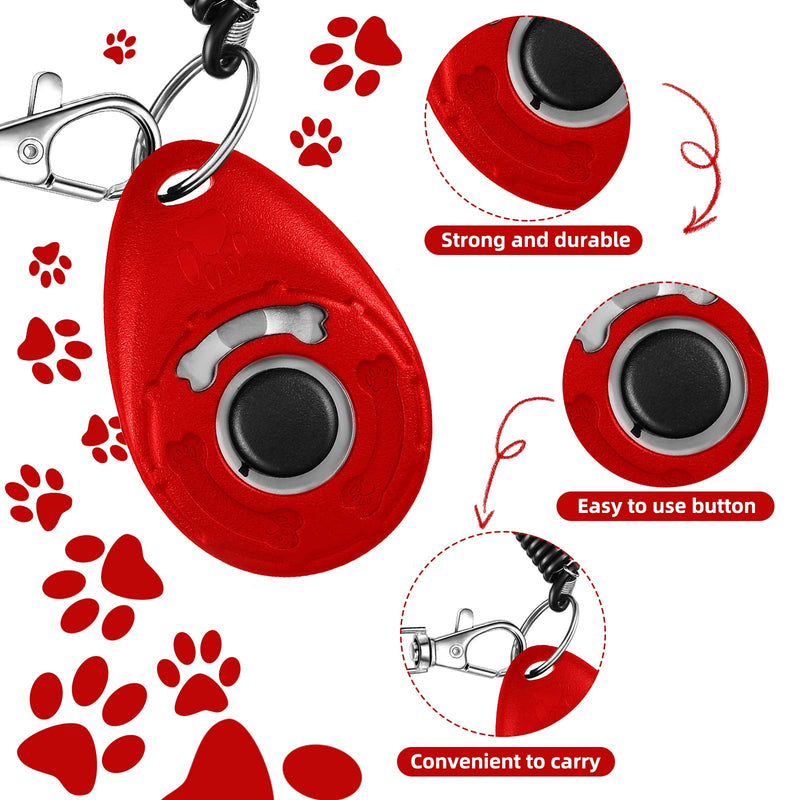 Frienda 8 Pieces Dog Training Whistle with Clicker Kit Include 4 Pieces Adjustable Dog Ultrasonic Whistle with Lanyard and 4 Pieces Training Clicker with Wrist Strap for Pet Training Recalling - PawsPlanet Australia