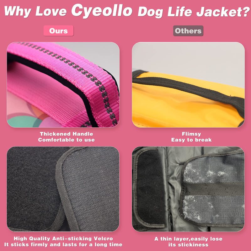 cyeollo Dog Life Jacket Mermaid Design Pet Life Vest with High Buoyancy & Rescue Handle for Swimming Boating Adjustable Ripstop Dog Safety Lifesaver for Small Medium Large Dogs S-(8.5~15lb) | Chest(~20") - PawsPlanet Australia