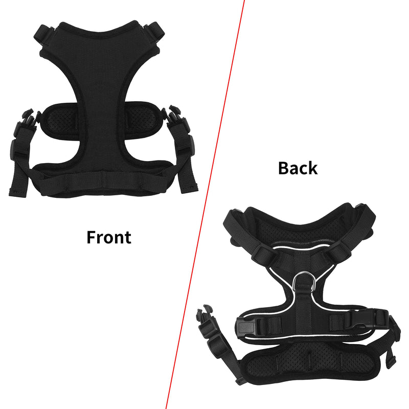 [Australia] - Mudinpet Dog Harness Vest, Small Dog Harness, Puppy Training No Pull Vest, Reflective Safety Comfort for Walk XS 8.7-10.2in Black 