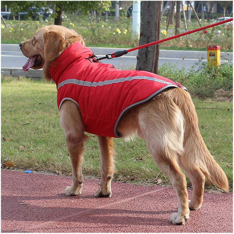 PETCUTE Dog coat Warm Vest Jacket for medium large dogs waterproof dog coat 5XL(Chest:80cm, Back:60cm) Red - PawsPlanet Australia