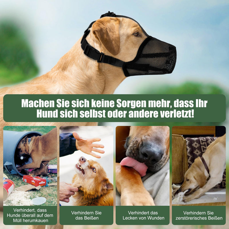 Lollanda muzzle for dogs, muzzle dog with adjustable mesh, muzzles for dogs, breathable mesh muzzle dog for preventing biting, chewing and barking (L) L - PawsPlanet Australia
