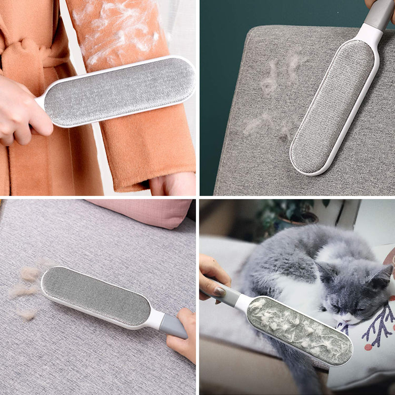 [Australia] - Valgens Pet Hair Remover Brush, Pet Hair Remover with Self-Cleaning Base, Double-Sided Pet Hair Remover Brush, Removes Dog Cat Fur from Clothing, Furniture - Travel Size Included (Gray, Upgraded) 