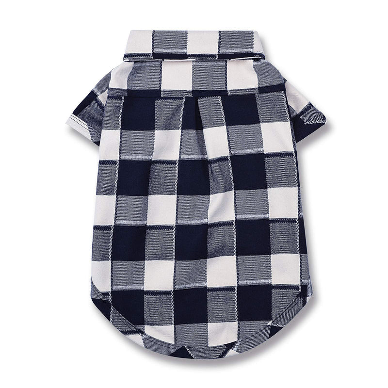 [Australia] - CtilFelix Dog Shirt Plaid Dog Clothes for Small Dogs Cats Puppy Boy Girl Soft Pet Polo T-Shirt Breathable Cat Shirt Clothes Tee Adorable Halloween Thanksgiving XS (Chest ~11" | Weight in 2~4 lbs) Blue#1 