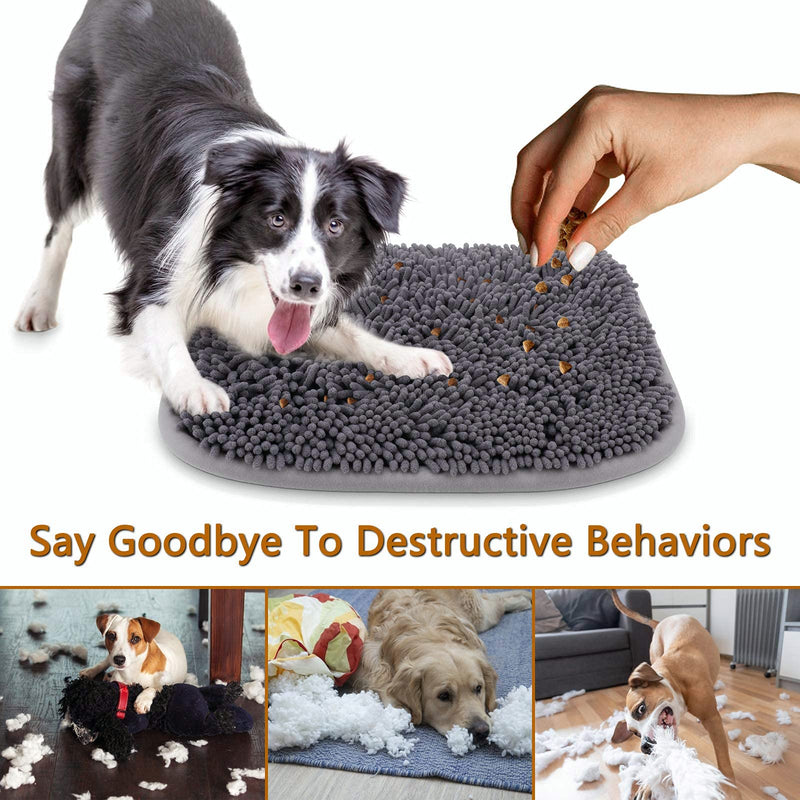 MODEHUAYING Pet Snuffle Feeding Mat (17" x 21"), Dogs Treat Dispenser, Encourages Natural Foraging Skills for Dogs, Interactive Game for Boredom, Durable and Machine Washable, With Suction Cup - PawsPlanet Australia