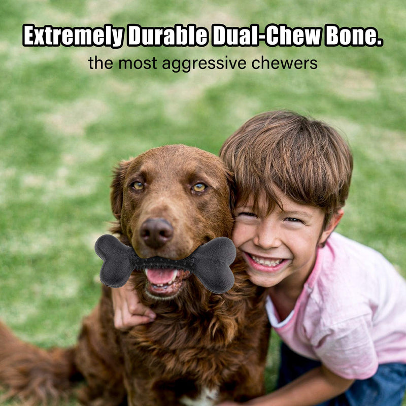 Dog Chew Toy for Aggressive Chewers Durable Dog Bone Toy for Medium/Large Dogs Puppy Chew Toys for Teething 100%Natural Rubber Black - PawsPlanet Australia