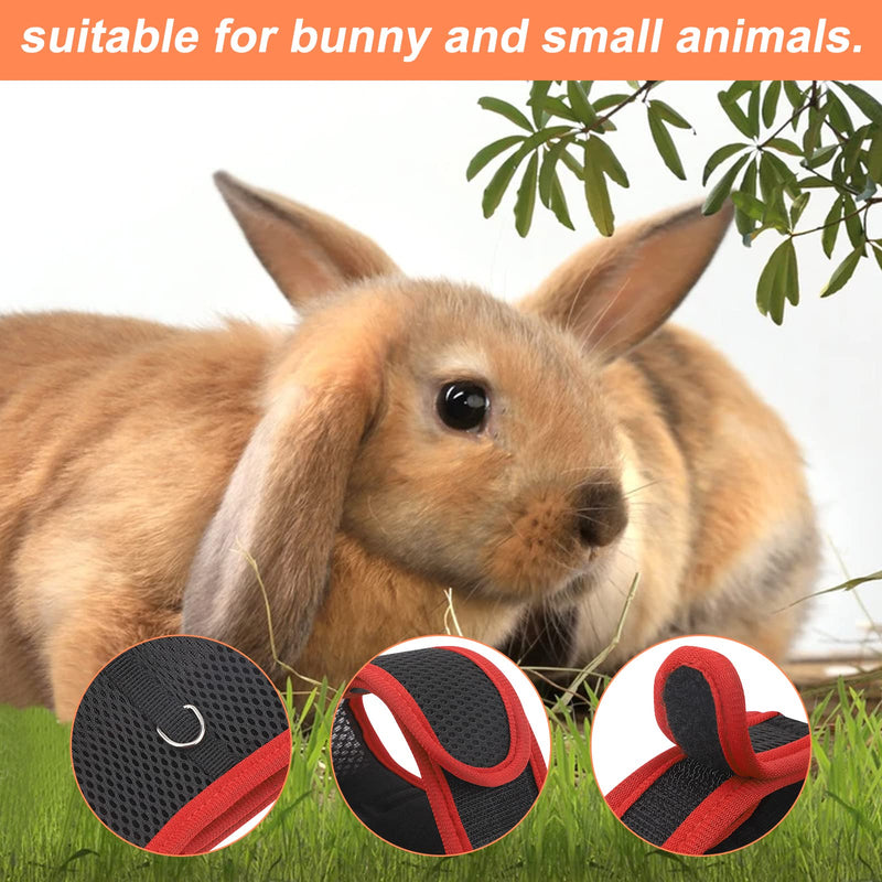 Adjustable Rabbit Harness Leash Soft Harness with Lead for Rabbits Guinea Pigs Harness Rabbit Harness Lead Guinea Pigs Harness Lead Rope for Small Animal Pet Rats Iguana Hamster Ferrets,Size L Black - PawsPlanet Australia