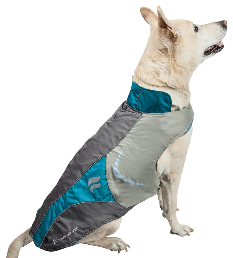 [Australia] - DOGHELIOS 'Lotus-Rusher' Waterproof 2-in-1 Pet Dog Jacket Coat with Removable Polar Fleece Lining w/ Blackshark technology, Large, Blue, Charcoal Grey, White 