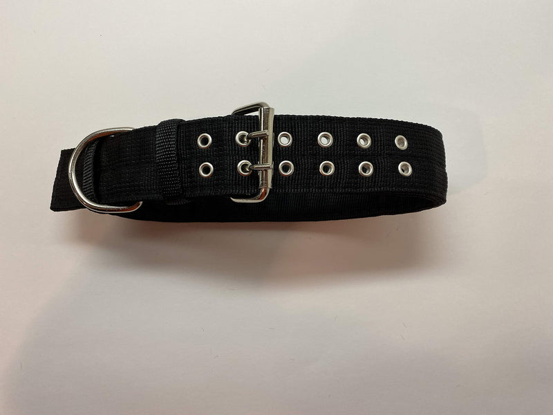 [Australia] - Toughy Duffy Dogs Large Durable Solid Black Dog Collar 