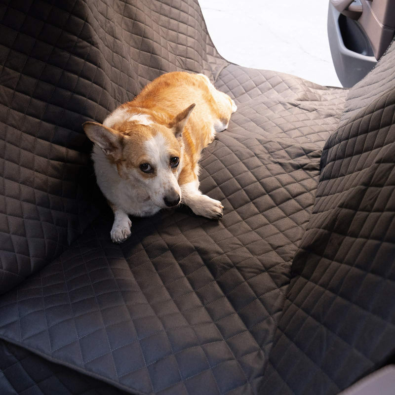 PEOPLE&PETS Dog Back Seat Cover Protector, Durable Pet Car Seat Covers with Side Flaps, Convertible Waterproof Scratchproof Nonslip Dog Hammock for Cars, Trucks & SUVs, Against Dirt and Pet Fur 54" x 58" Black - PawsPlanet Australia
