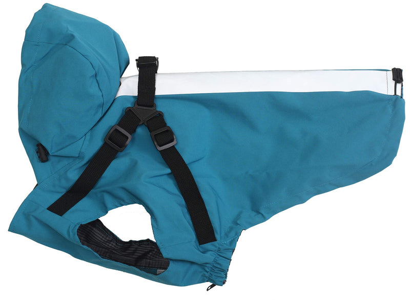 Ctomche Dog Raincoat Hooded with Reflective Strip，Waterproof Dog Raincoat，Adjustable Lightweight Breathable Rain Jacket Rainwear for Small Medium Dogs Blue-M M - PawsPlanet Australia