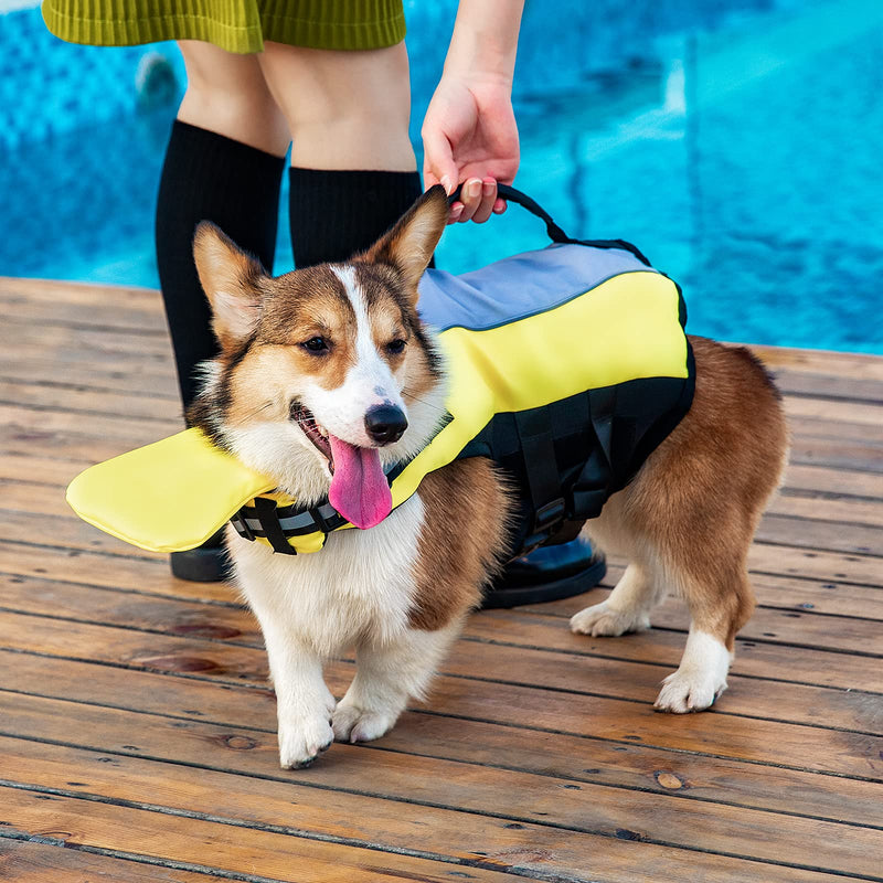 JLYLOL Dog Swimming Jacket Dog Life Jackets Inflatable Dog Life Vest with Enhanced Buoyancy & Rescue Handle Reflective Dog Preserver Vest for Small/Medium/Large Dogs - PawsPlanet Australia