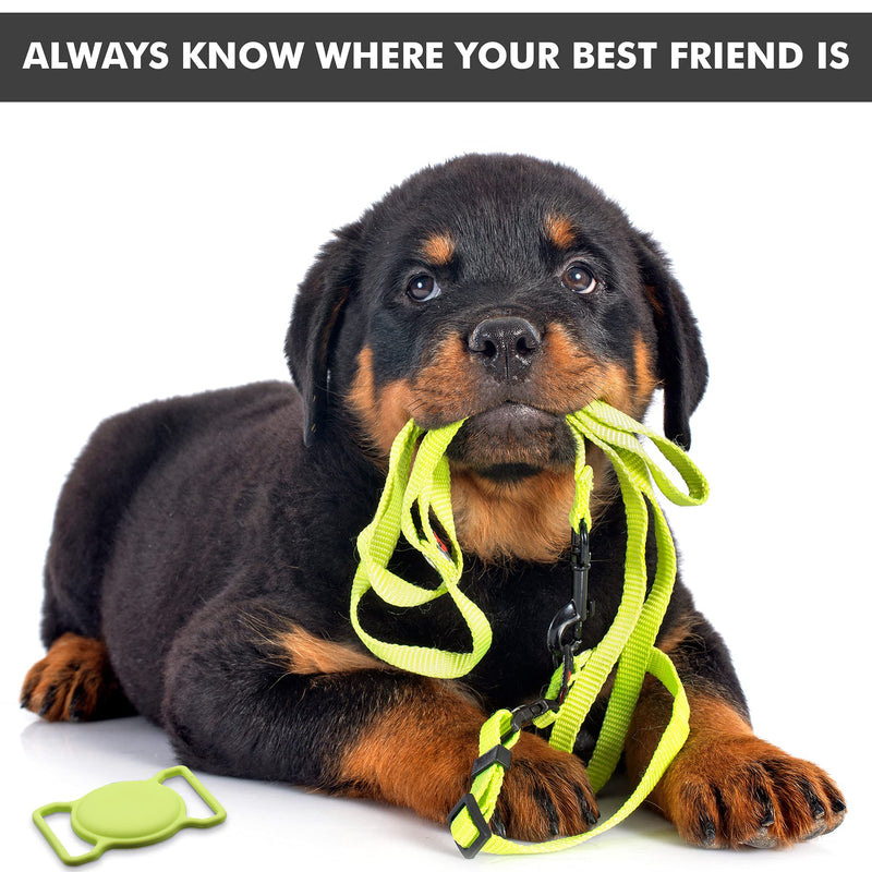 AirTag Dog Collar Holder | 5 Pack Plus 1 Bonus Silicone Air Tag Case Loop for GPS Dog, Cat and Pet Tracker | Dog Tracker AirTag Holder | Collar Loop & Protective AirTag Case for Dog Collar, Airtag Pet - PawsPlanet Australia