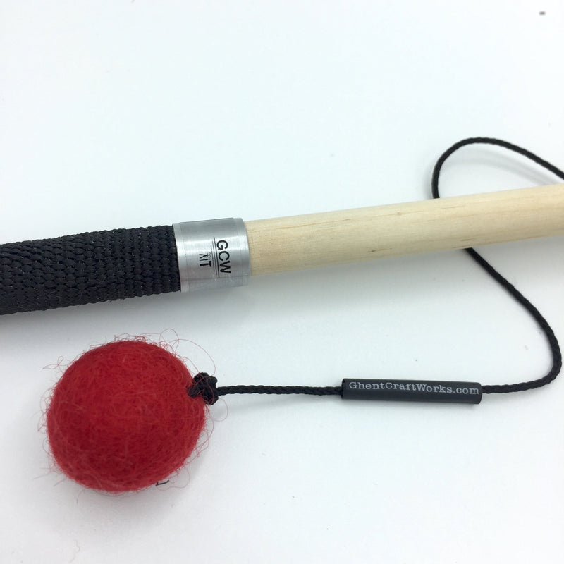 [Australia] - Ghent Craft Works Designer Cat Toy Wand with 100% Wool Felt Ball, M1 Red Dot Revenge for Cats 
