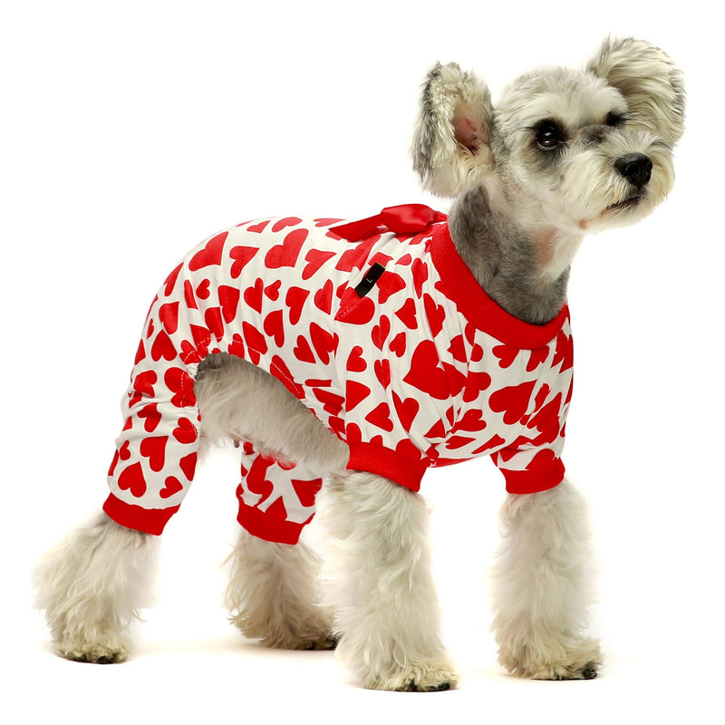 Fitwarm 100% Cotton Dog Birthday Pajamas Gifts Costumes Pet Clothes Cat Jumpsuits Onesies Jammies X-Small Red - PawsPlanet Australia