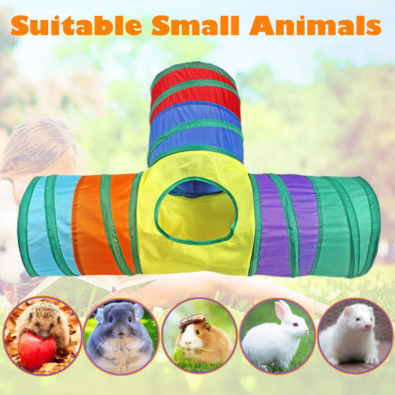 SUPJADE Rabbit Bunny Cats Tunnels-Toys - Tube Collapsible 3 Way Rabbit Guinea Pigs Hides Hideout Small Animal Activity Toys Kitten Tunnel Tube - PawsPlanet Australia