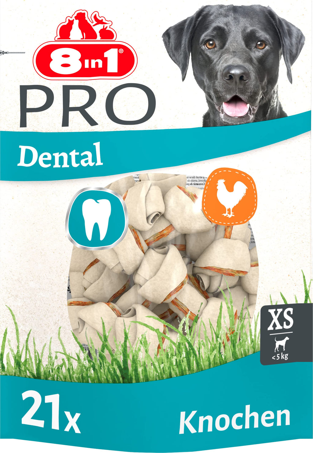 8in1 Pro Dental Bones XS - healthy chewing bones for mini dogs for dental care, 21 pieces bones XS (21 pieces) - PawsPlanet Australia