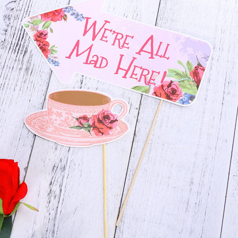 LUOEM Tea Party Photo Booth Props Funny Tea Party Supplies for Wedding Bachelorette Engagement Birthday Bridal Shower Christmas Party Decorations (30 Pack) - PawsPlanet Australia