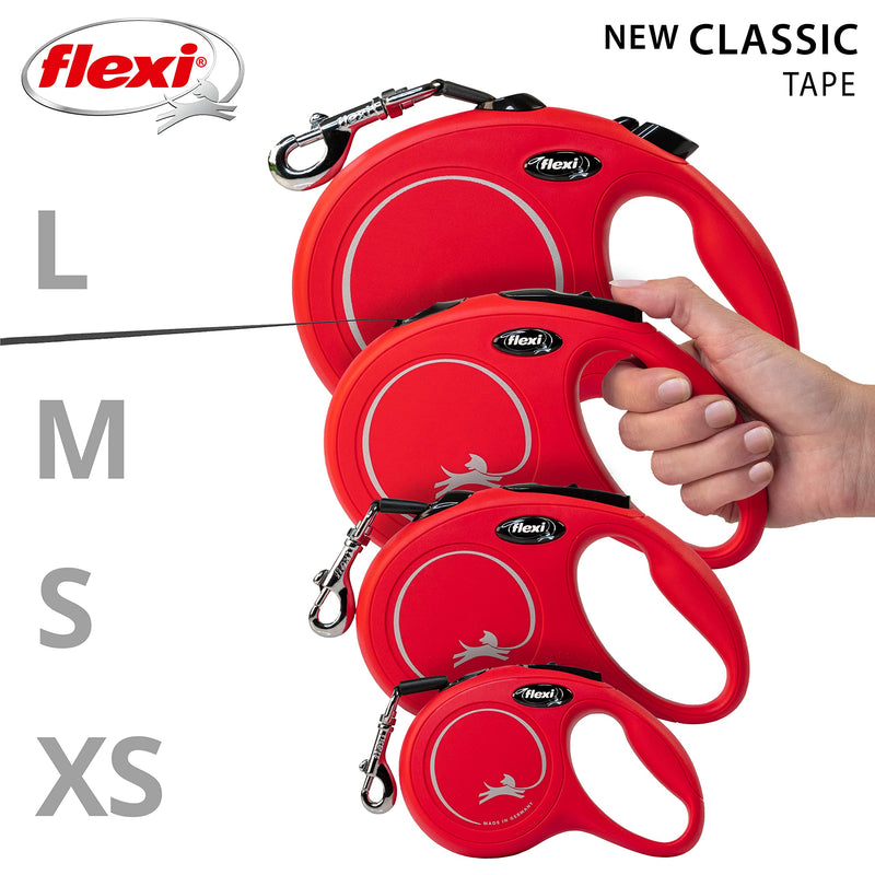 Flexi New Classic Tape Extra Small 3m Red Retractable Dog Leash/Lead for dogs up to 12kg/26lbs - PawsPlanet Australia
