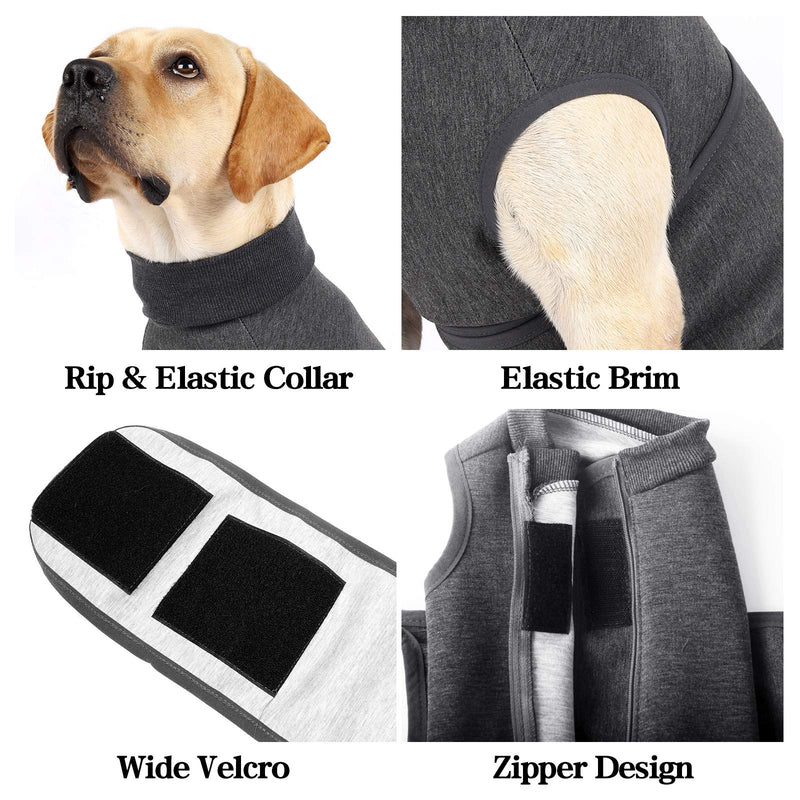 Dog Anxiety Jacket Dog Anxiety Vest Dog Calming Vest Wrap Dog Stress Relief Coat Dog Calming Solution Jacket for Fireworks,Travel and Separation(XS,Grey) X-Small Grey - PawsPlanet Australia