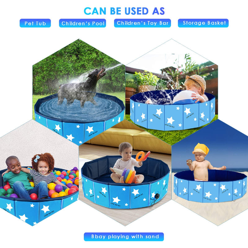 Kids Ball Pit Play, Pool Foldable Kids Pool Pet Dog Cat Bathing Tub Indoor Outdoor Puppy Pool Pad Pool in Yard Garden - PawsPlanet Australia