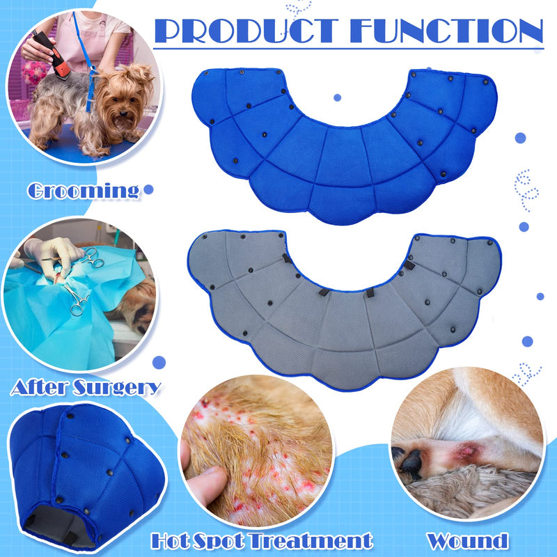 Neck brace for dogs, neck brace for cats, protective collar for dogs, breathable dog collar for small, medium and large dogs, adjustable dog recovery collar after surgery, light E-collar M (neck: 28-36cm/11-14.2in) blue - PawsPlanet Australia