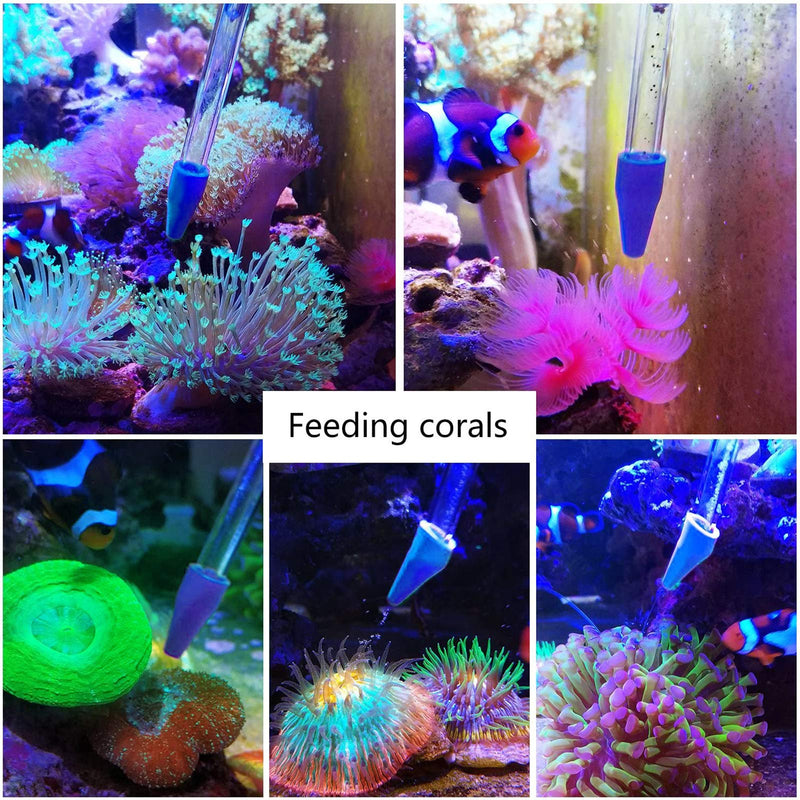 Aquarium Choice Coral Feeder Long Syringe Tube Liquid Fertilizer Feeder SPS HPS Marine Reef Coral Feeder Tool Fish Excreta Cleaner 3 units 46.5CM/18.3 Inch - PawsPlanet Australia