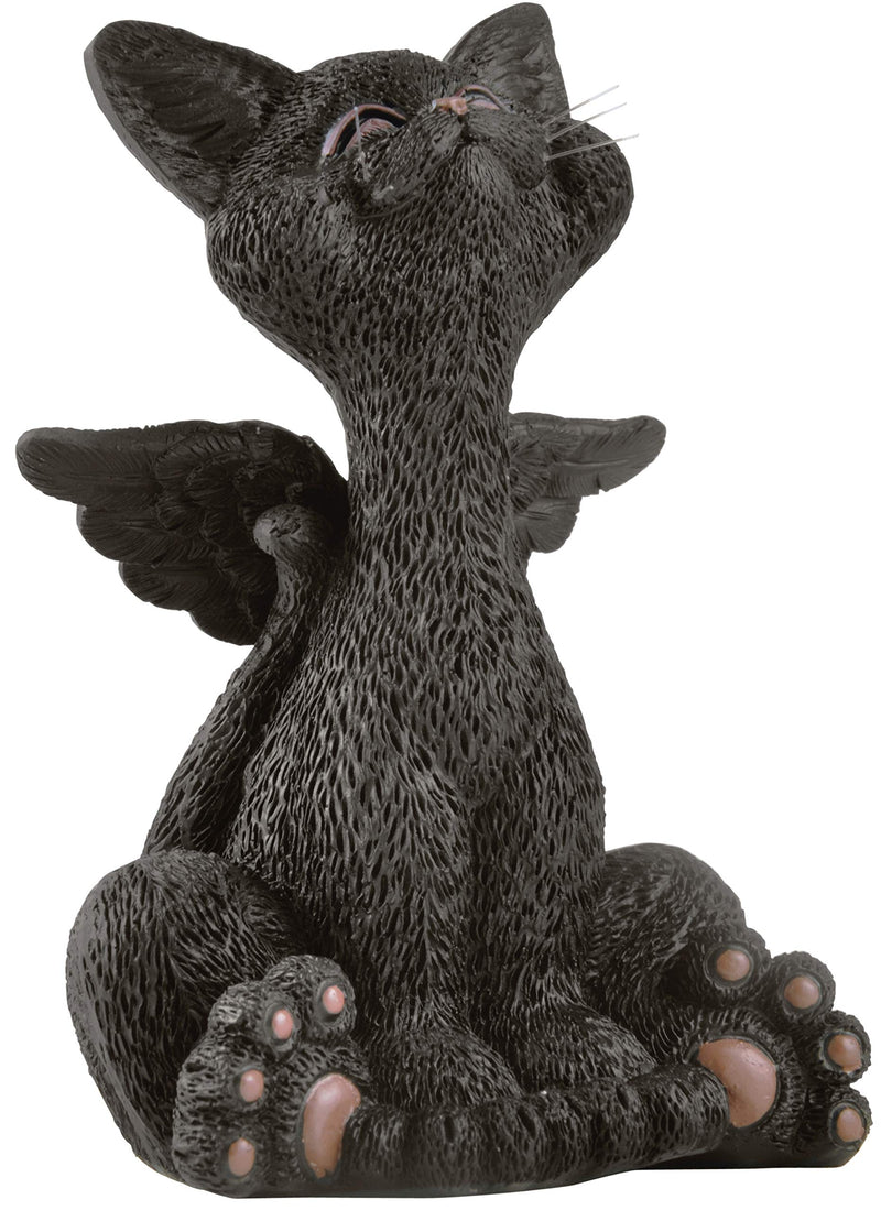 [Australia] - JFSM INC. Bereavement Memorial Black Cat Angel Figurine with Angel Wings Cat Loss Sympathy Gift - Happy Cat Collection - Cat Bereavement Gifts, Cat Memorial, Cat Loss Gifts, Cat Lover Gifts 