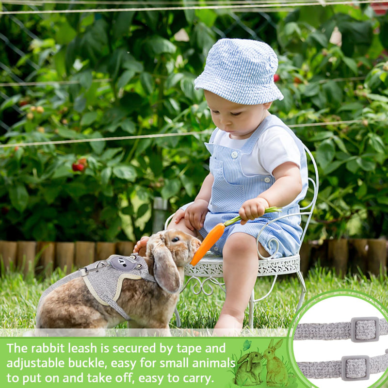 Rabbit Leash Rabbit Leash Rabbit Harness Adjustable Soft Rabbit Harness with Leash Rabbit Harness for Pet Small Bunny Cat Puppy (27-35 cm, 1.20 m, 1-3 kg) - PawsPlanet Australia