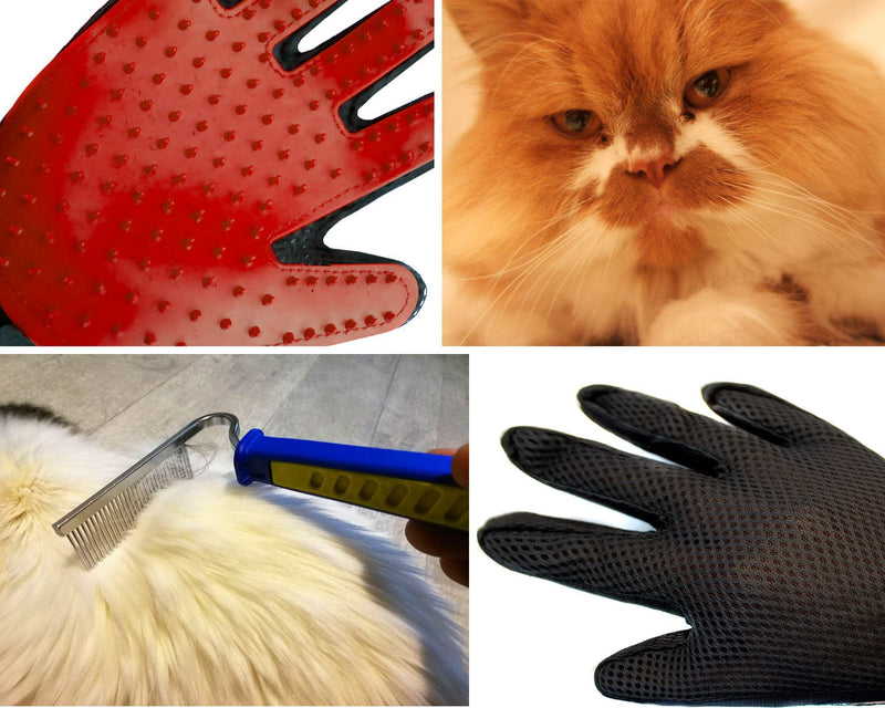 Home Tools EU CAT GROOMING SET | Long Hair Comb Brush + Grooming Mitt | Set of 2 - PawsPlanet Australia