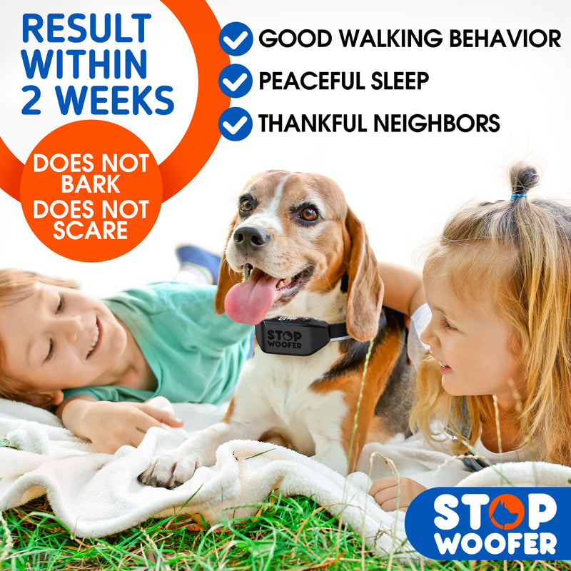 STOPWOOFER Dog Bark Collar - No Shock, No Pain - Rechargeable Barking collar for Small, Medium and Large Dogs - w/2 Vibration & Beep Modes - PawsPlanet Australia