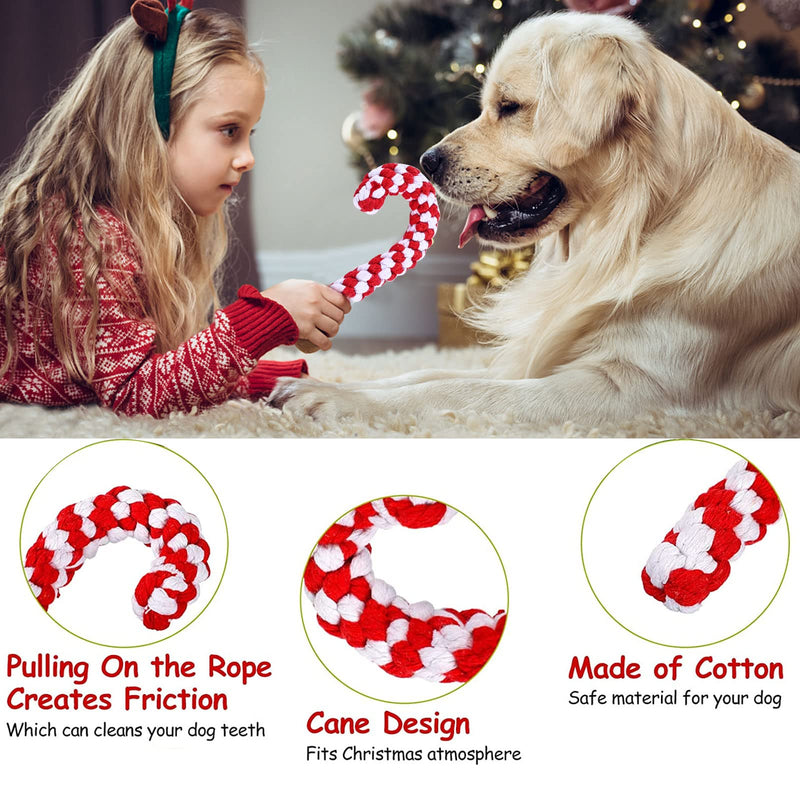 JOKILY 3 pieces dog chew toys, dog toy rope, Christmas candy cane rope, dog rope toy, Christmas dog pets chewing, dog toy candy cane, Christmas dog toy (A) D - PawsPlanet Australia