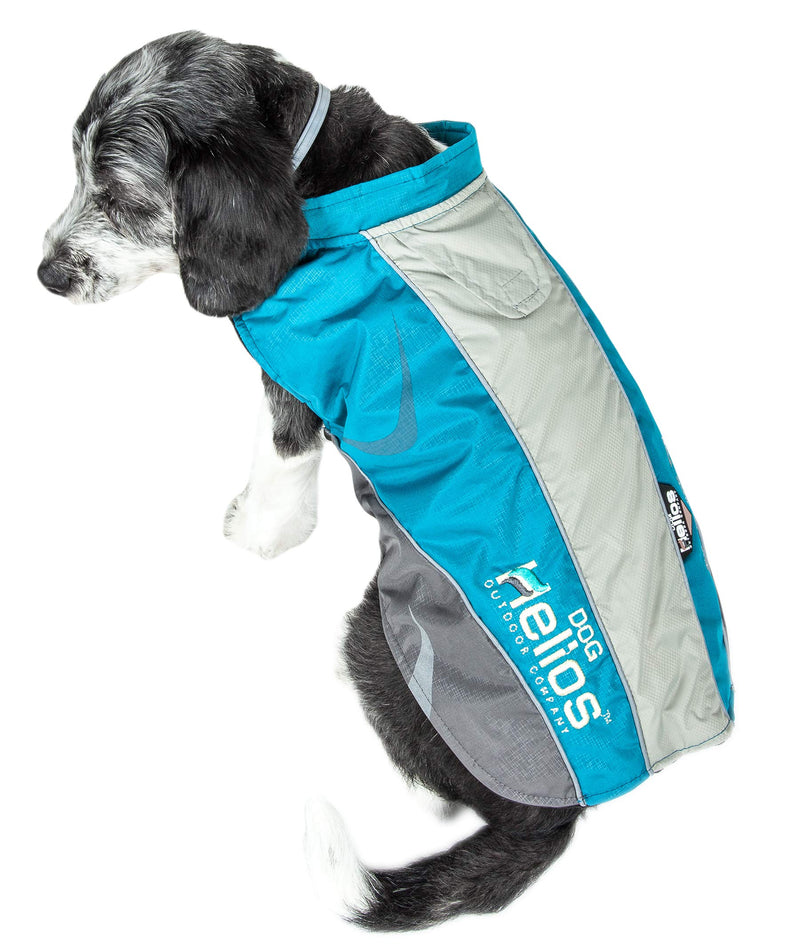 [Australia] - DOGHELIOS 'Altitude-Mountaineer' Wrap-Velcro Protective Waterproof Pet Dog Coat Jacket w/ Blackshark Technology, Medium, Blue, Charcoal Grey, Light Grey 