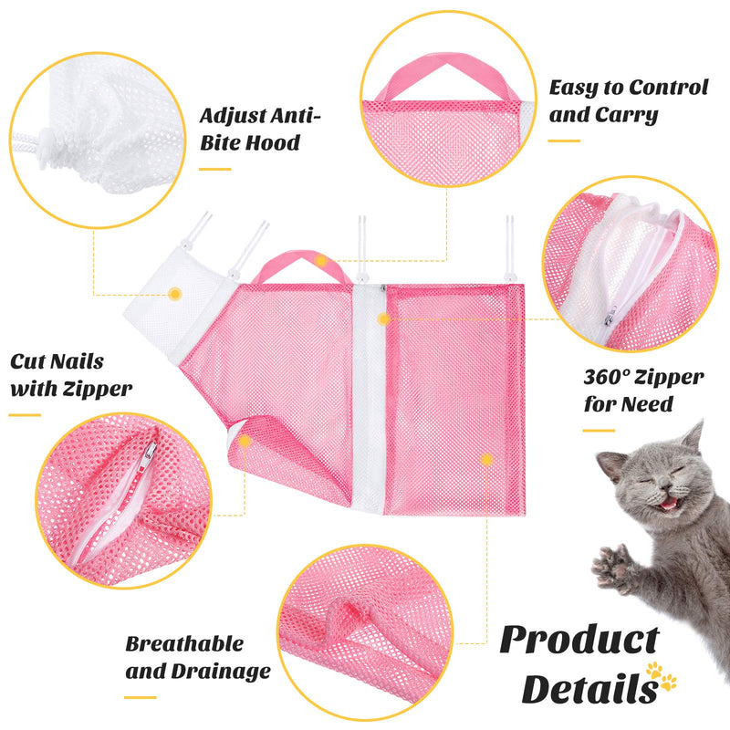 4 Pieces Cat Bathing Bag Set Cat Grooming Shower Pet Net Bag with Grooming Gloves Pet Nail Clippers for Cats Dogs Bathing Nail Trimming Cleaning Tools - PawsPlanet Australia