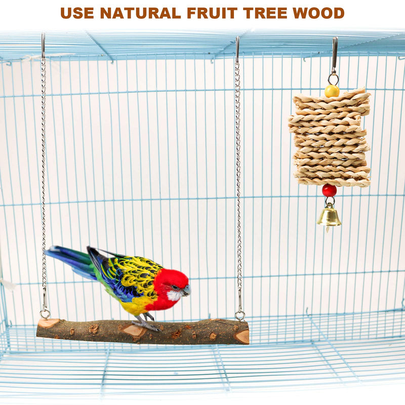 Roundler Pet Bird Swing, Parrot Cage Toys, Natural Wooden Swing Toys for Parakeet Cockatoo Cockatiel Conure Lovebirds Canaries Little Macaw African Parrot … style-2 - PawsPlanet Australia