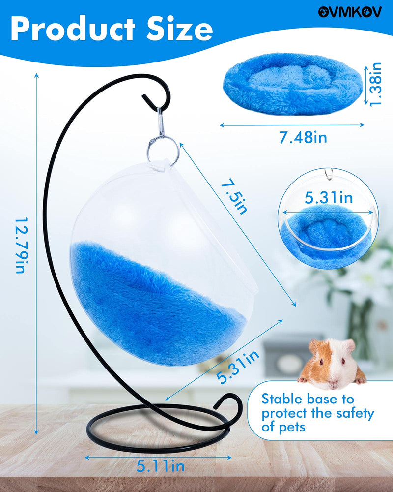 Hamster Hammock, Hamster Bed House, Guinea Pig Bed Toys, Hamster Hideout，OVMKOV Small Animal Acrylic Warm Bed House Cage with Warm Pad for Guinea Pig Hamster Rat Chinchilla and Gerbil Play Sleep - PawsPlanet Australia