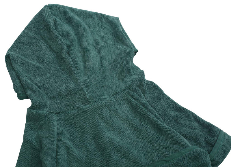 Dog bathrobe towel, dry fast dog robe with hoodies, microfibre dog towel wrap super absorbent pet dog cat bath robe towel - Green - M Medium(Chest: 60-69cm) - PawsPlanet Australia