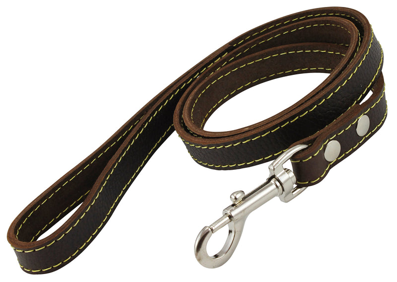 [Australia] - Genuine Thick Leather Classic Dog Leash 3/4" Wide 4 Ft, Medium, Large 