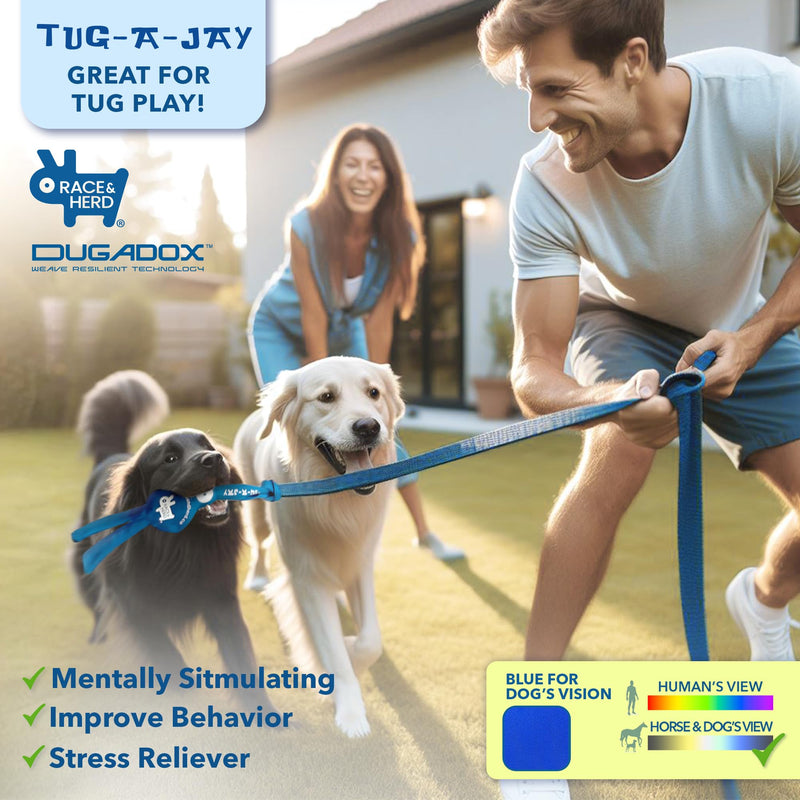 Race&Herd Tug-A-Jay - Dog Bungee Tug Toy, Tug of War Dog Toy Tree Tugger, Tether Tug of War | Adjustable 124" Rope Dog Toys, Dog Boredom Buster Toys | Squeaky Dog Toys & Crinkle Dog Toy Interactive Exercise Play Rope Cord, Tether Tug - PawsPlanet Australia