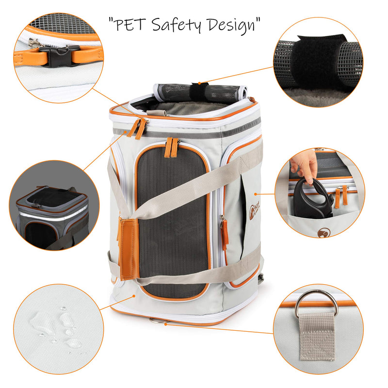 PETCIOUS Airline Approved Pet Carrier Backpack Under seat, Soft Unique Dog Purse Travel Carriers Backpacks for Hiking Camping Outdoor, Tote Front Expandable Bag for Small Puppy Dogs in Airplane Car - PawsPlanet Australia