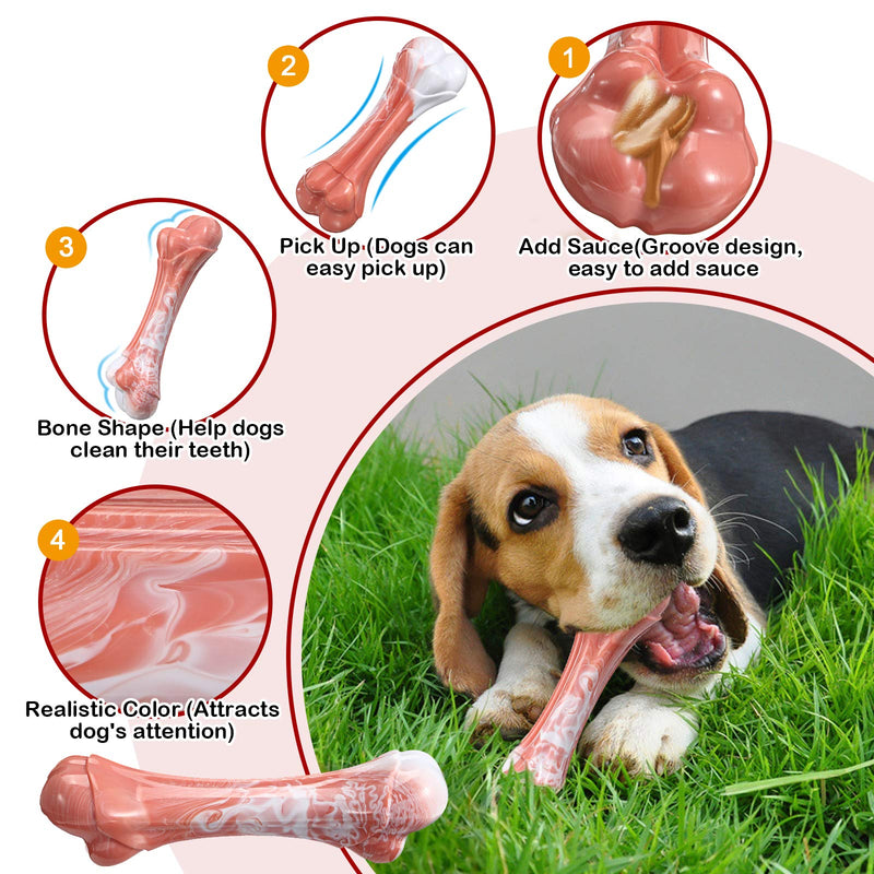 Focuspet Indestructible Dog Chew Toys for Aggressive Chewers, Non-Toxic Food Grade Nylon Dog Bone, Beef Flavored Chew Extreme Tough Dog Toys, for Dogs Up to 32 kg /70.5 lbs Large : 15 x 4 cm - PawsPlanet Australia