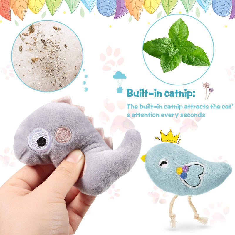 24 Pieces Catnip Toys Interactive Plush Cat Toy Cute Catnip Kitten Toys Fruits and Animals Styles Cat Soft Entertaining Toys for Cat Kitten Playing Chewing Biting Teeth Cleaning - PawsPlanet Australia