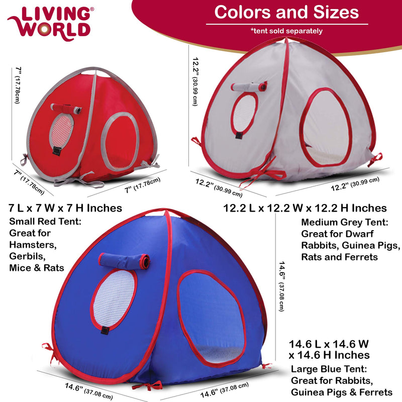 Living World Tent for Pets, Blue/Red - PawsPlanet Australia